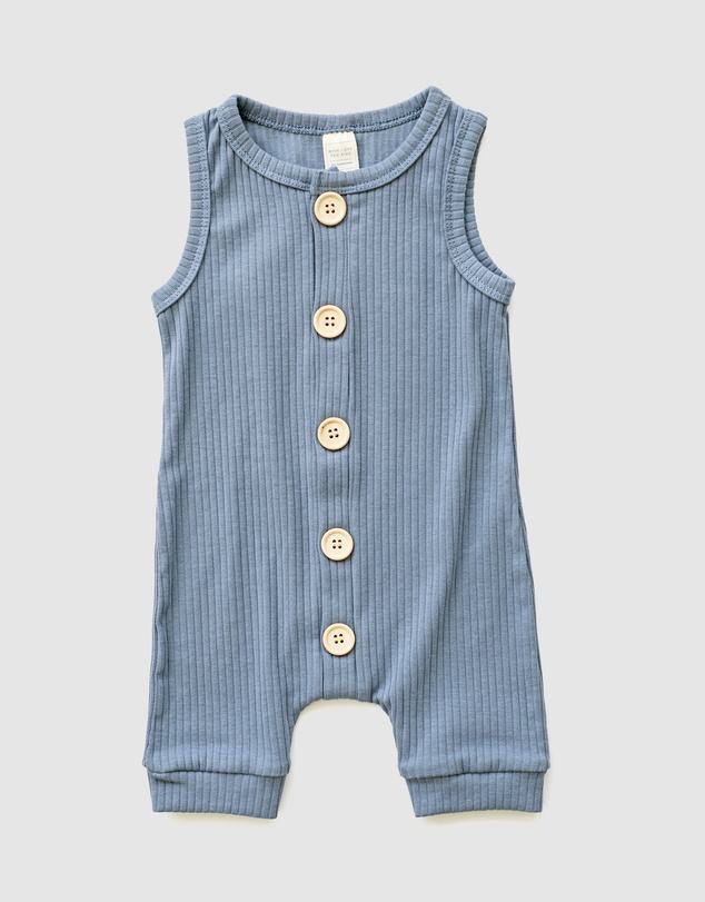 WITH LOVE FOR KIDS - BASICS Wide Ribbed Romper - Babies