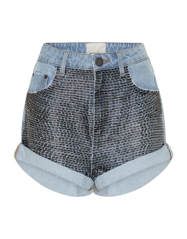 ONE TEASPOON - Railed Sequin Bandits High Waist Denim Shorts