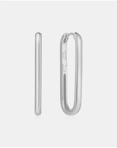 Ania Haie - Silver Tube Oversized U Hoop Earrings