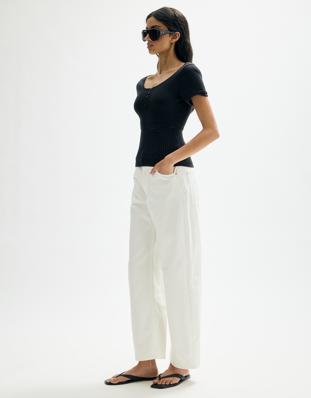 Minima Esenciales - Alouette Pointelle Knit Top