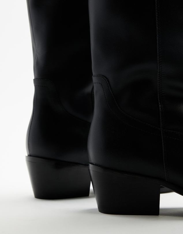 AERE - Rozalia Knee High Leather Cowboy Boots