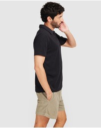 Vacay Swimwear - Black Terry Polo