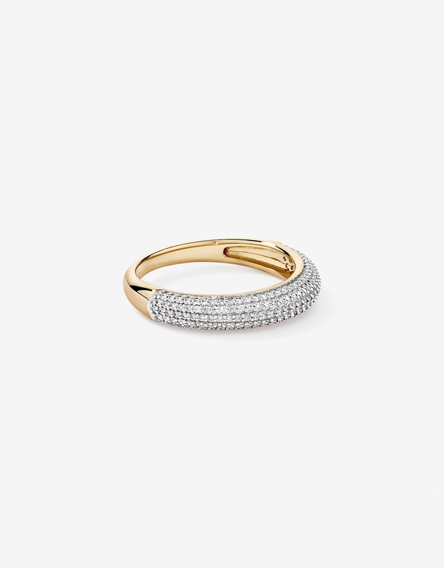 Michael Hill - Pavé Dome Ring with Cubic Zirconia in 18kt Vermeil
