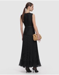 Self Portrait - Taffeta Polka Dot Midi Dress