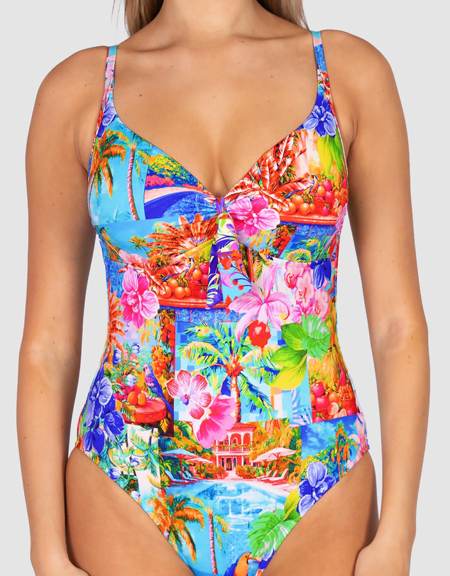 Baku Swimwear - Tropicalia D/E Cup Tie Front One Piece Swimsuit