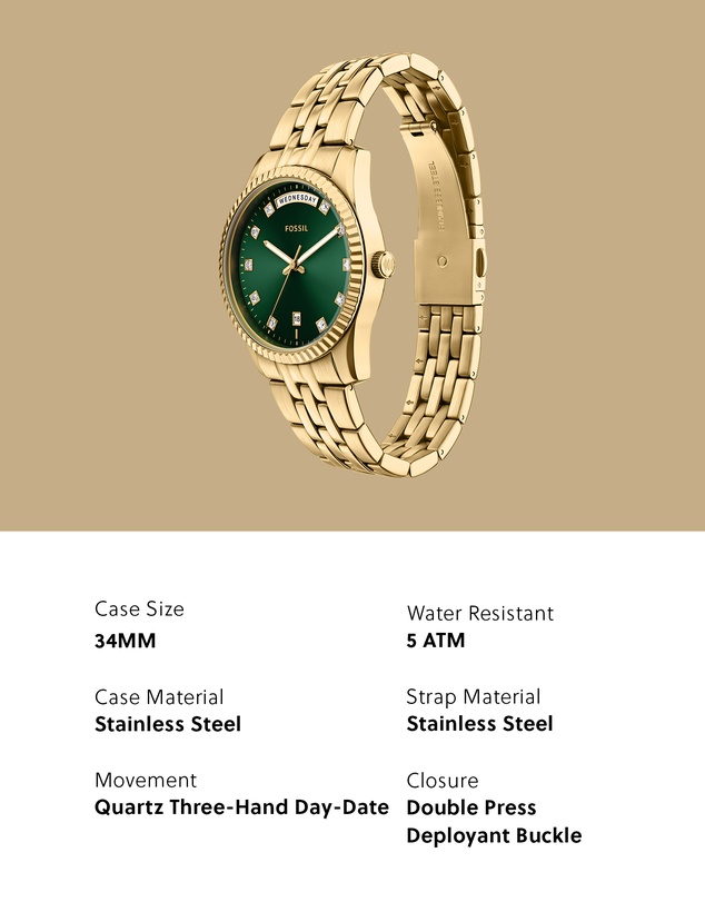 Fossil - Scarlette Gold Tone Analogue Watch