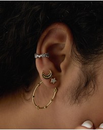 Wanderlust + Co - Aurora Pave Silver Ear Cuff