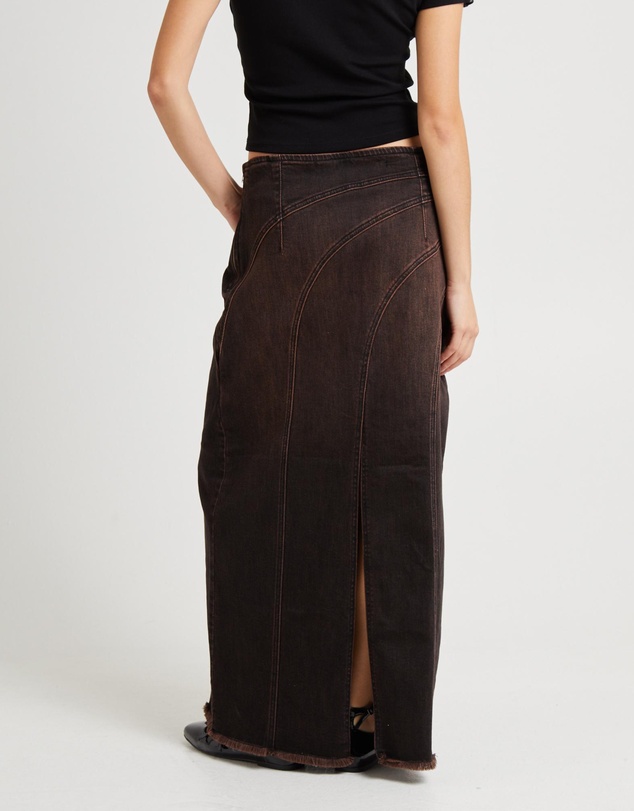 Insight - Panelled Denim Maxi Skirt