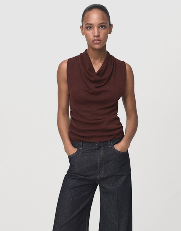 M.N.G - Ruched Knitted Top