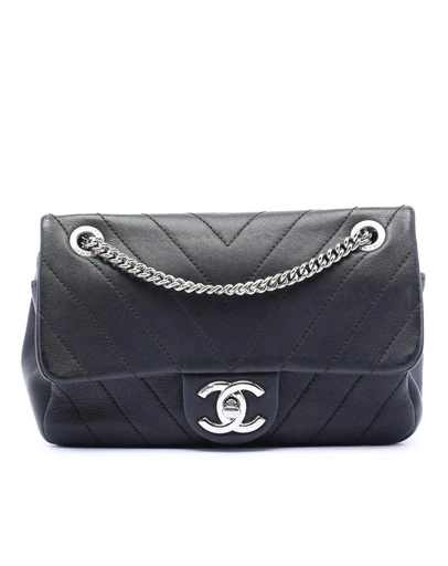 Pre-Loved by Azura Reborn - Pre-Loved Mini CC Chevron Calfskin Single Flap