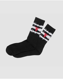 Fallen Footwear - Fallen Footwear Static Padded Heel and Toe Sock - Black / White