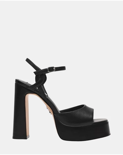 Steve Madden - Miliana Black Leather Heels