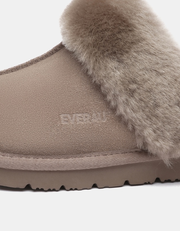 EVERAU - EverAU Ugg Muffin Slipper Suede Cow Suede Upper House Shoes