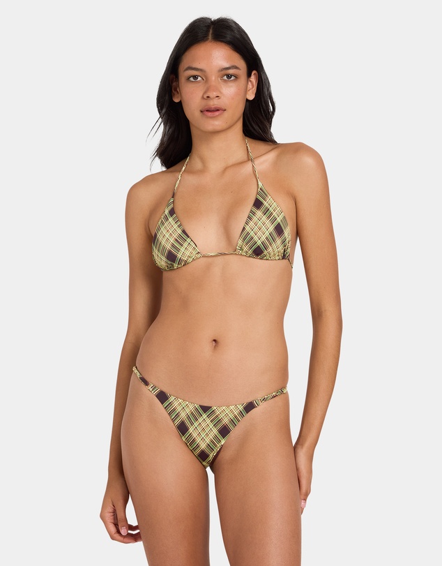 RVCA - Womens Boulevard Plaid Ultra Skimpy Bikini Bottom