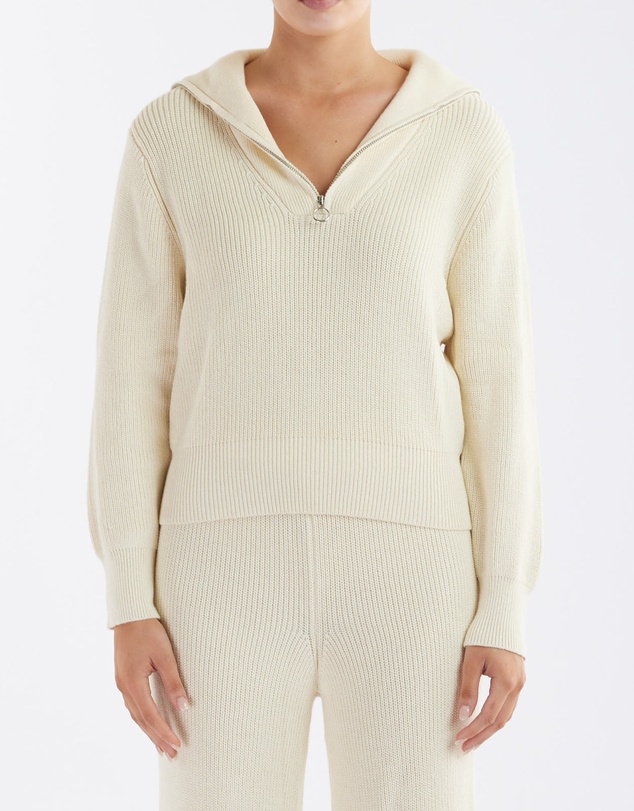Amelius - Eline Knit Quarter Zip Polo