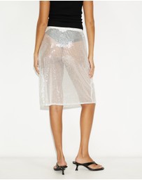 Dazie - Cascade Sheer Sequin Midi Skirt