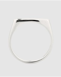 Kuzzoi - ICONIC EXCLUSIVE - Ring Male Signet Black Zirconia 925 Sterling Silver
