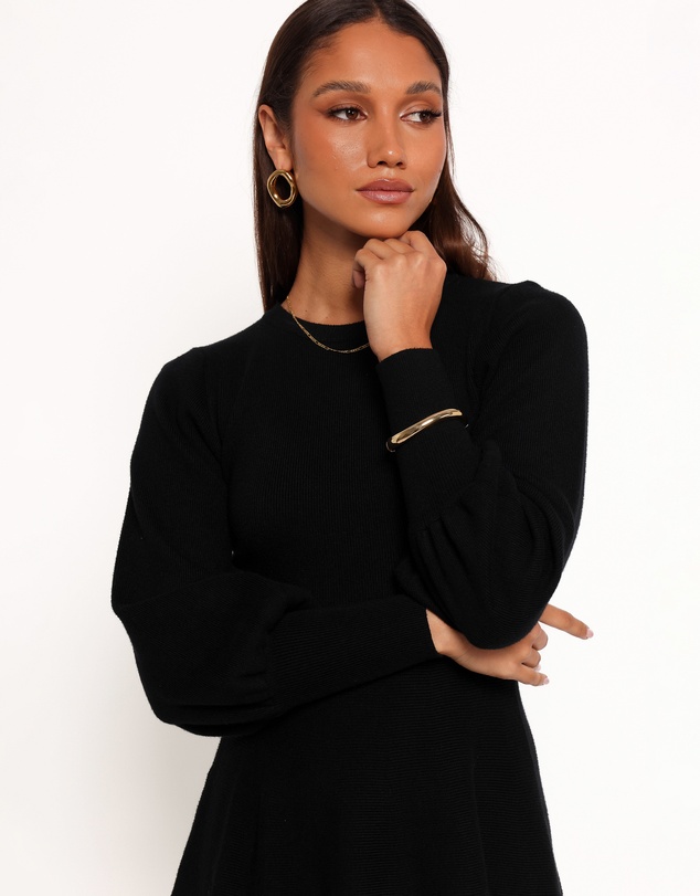Petal & Pup - Gigi Long Sleeve Mini Dress - Black