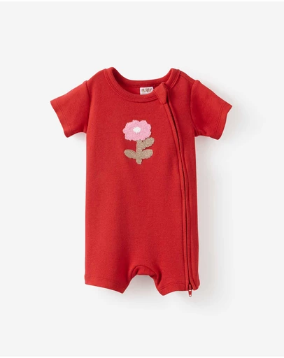 Cotton On Kids - Growie Short Sleeve Zip Romper