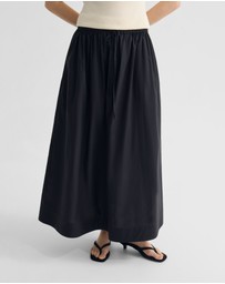 Oxford - Olive Cotton Maxi Skirt