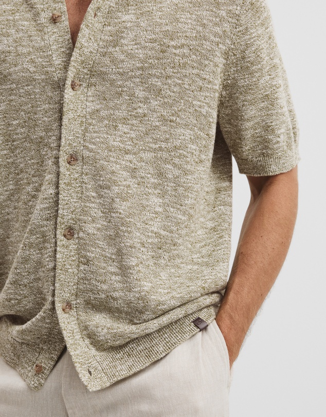 Country Road - Linen Cotton Slub Knit Shirt