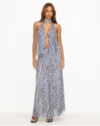 Dazie - Afloat Check Maxi Skirt