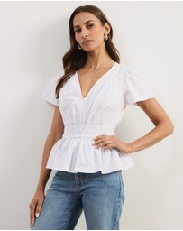 Atmos&Here - Lana Cotton Shirred Top