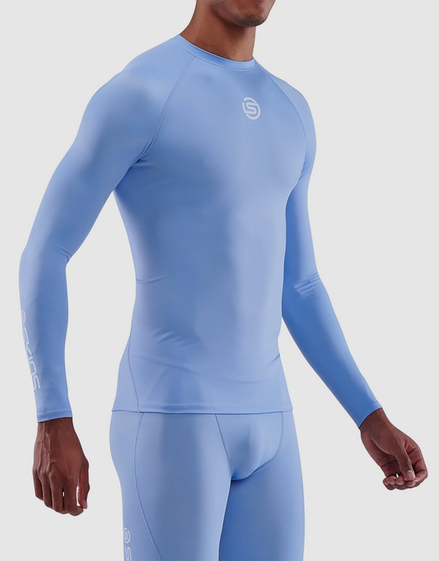 SKINS - SKINS Compression Men's Series-1 Active Long Sleeve Top Sky Blue