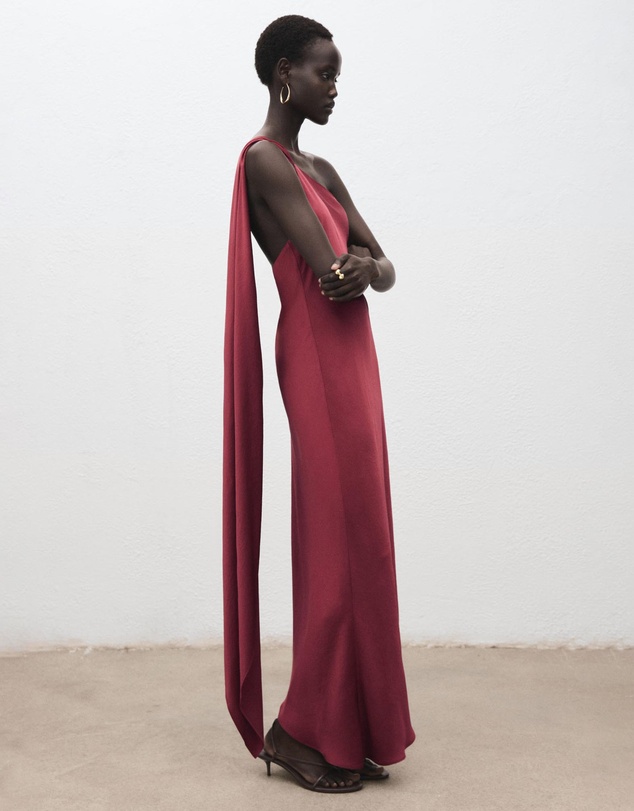 M.N.G - Asymmetrical Satin Dress