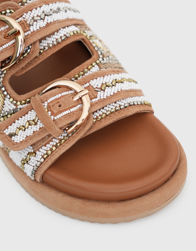 Betts - Cosmo Leather Buckle Flatform Slides