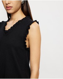 Lindsay Nicholas New York - Frill V-Neck Shell Top