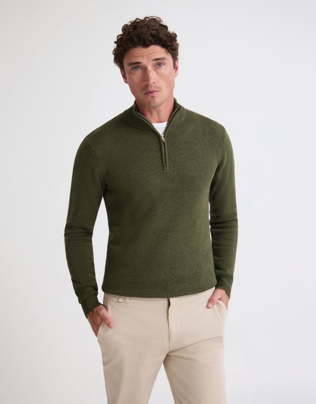 Oxford - Robert Zip Neck Knit Pullover