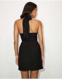 Dazie - Grace Polka Dot Halter Mini Dress