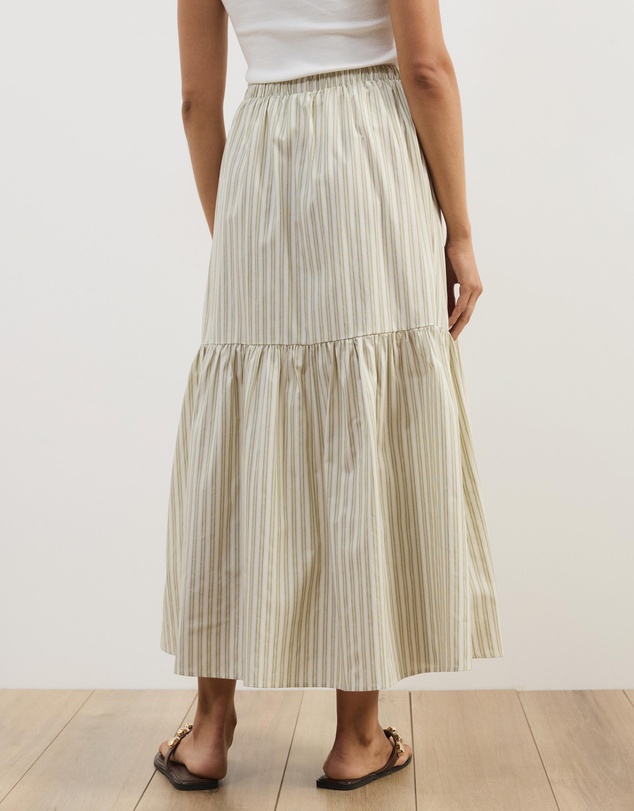 Atmos&Here - Vienna Cotton Gathered Midi Skirt