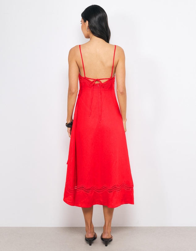 AERE - Dita Trim Asym Hem Midi Dress