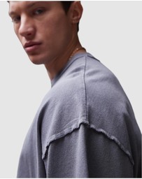 Topman - Extreme Oversized Washed Raw Seam Detail T-Shirt