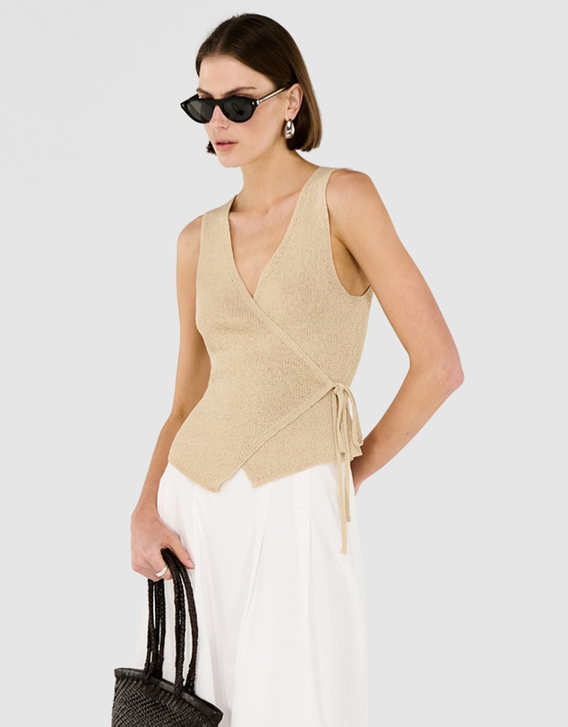 Staple the Label - Marnie Knit Wrap Top