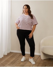 Atmos&Here Curvy - Frankie Striped Relaxed Tee
