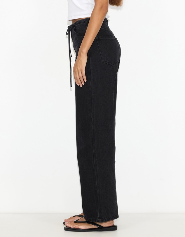 Dazie - Budapest Tie Front Low Rise Straight Leg Jeans