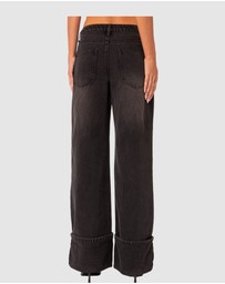 EDIKTED - Vesper Cuffed Low Rise Jeans