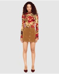 MINKPINK - Faye Faux Mini Skirt