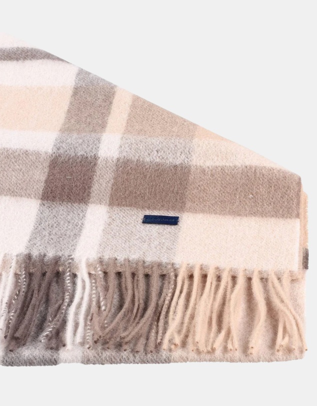 Henry Bucks - HENRY BUCKS Merino Wool Check Scarf BROWN MULTI