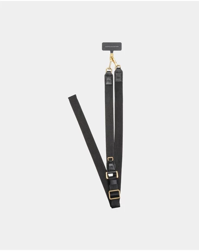 LOUVE COLLECTION - Universal Phone Strap Connector (Black) + Vera Black Lanyard