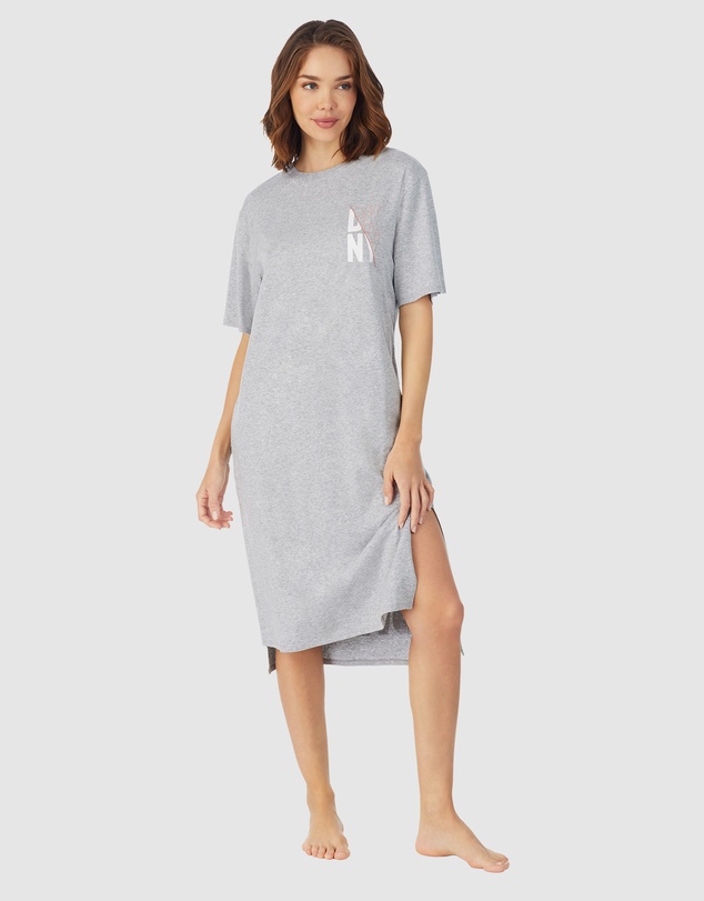 DKNY - Cotton & Viscose Jersey Midi Length T-Shirt Nightgown
