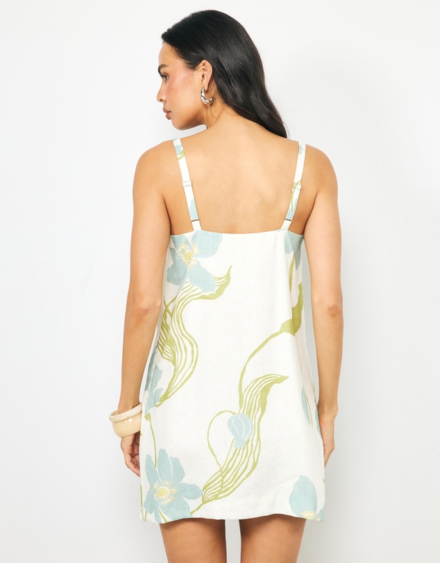 AERE - Sereia Linen Shift Mini Dress