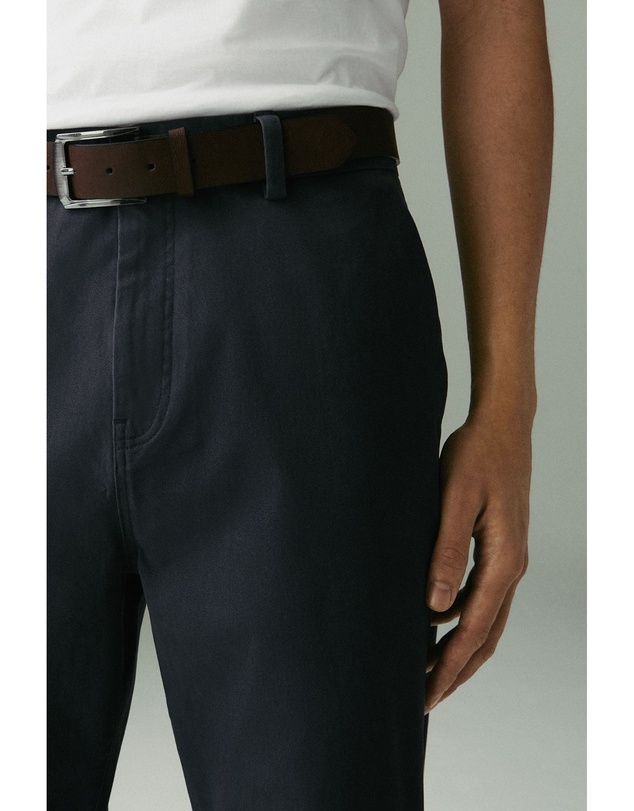 NEXT - Belted Soft Touch Chino Trousers Straight Fit