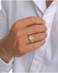 Kuzzoi - ICONIC EXCLUSIVE - Ring Cubic Zirconia 925 Sterling Silver Gold Plated