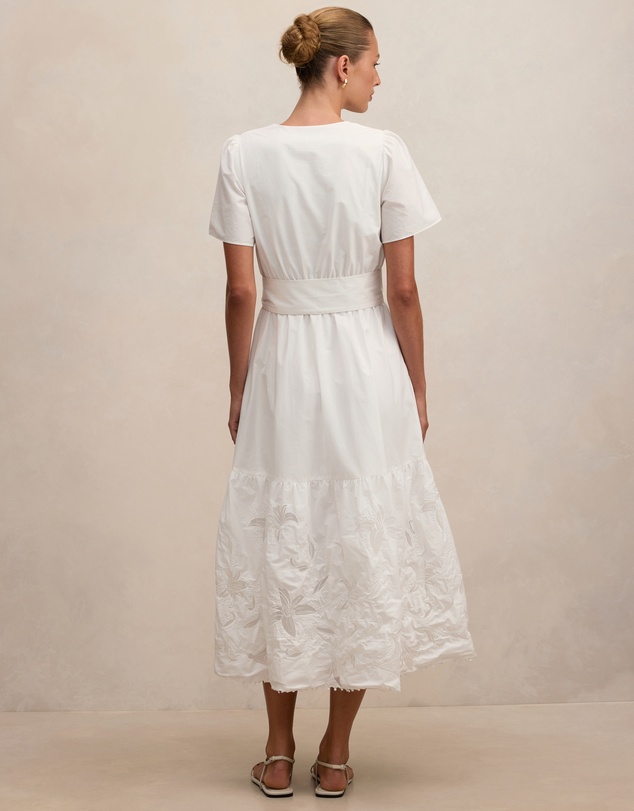 Forever New - Matilda Embroidered Tie Midi Dress