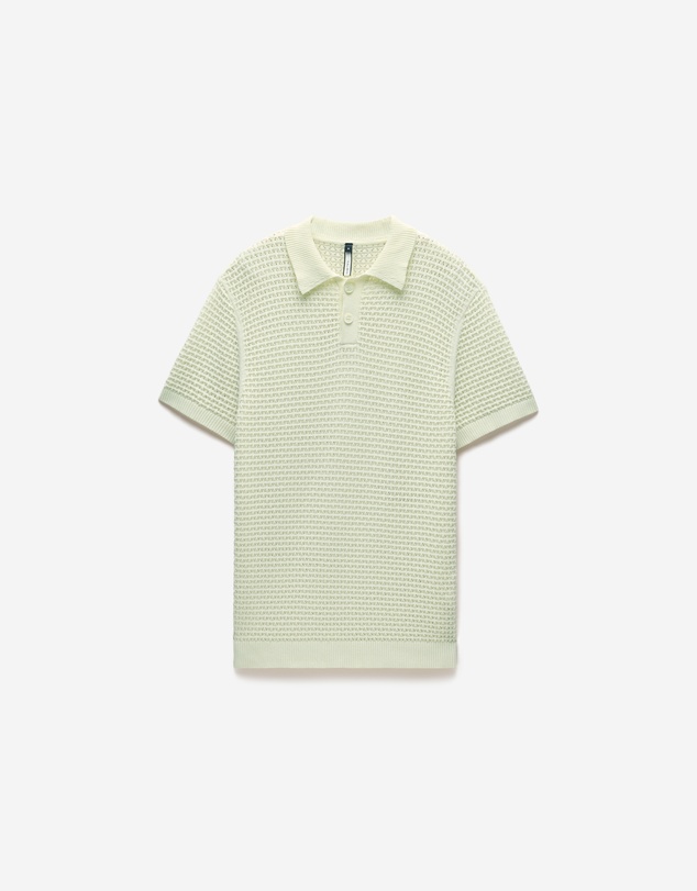 Calibre - Textured Open Knit Polo Citron