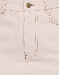 Petal & Pup - Dana Denim Midi Skirt - Bone